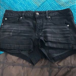 Black jean shorts